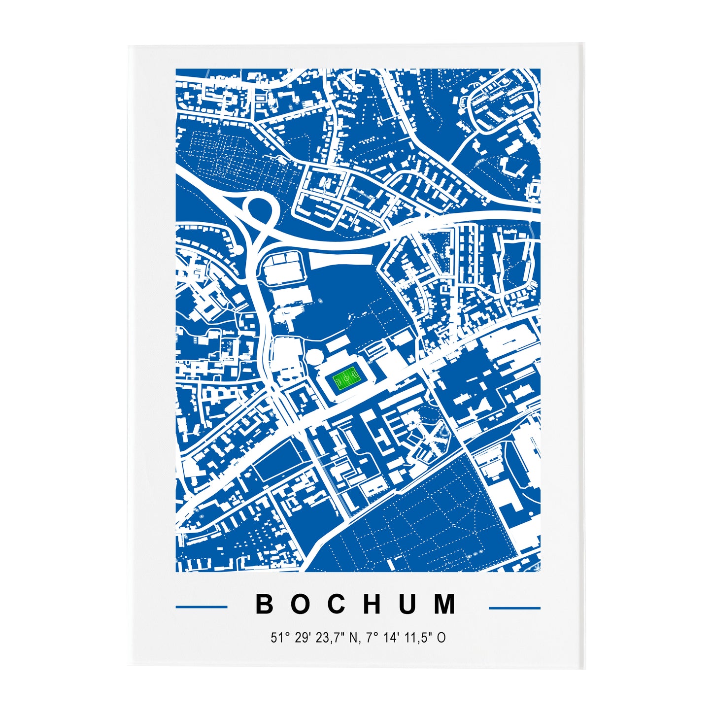 Stadion Acryltafel Bochum, Fußball Karte, Fußball Acrylglas Map