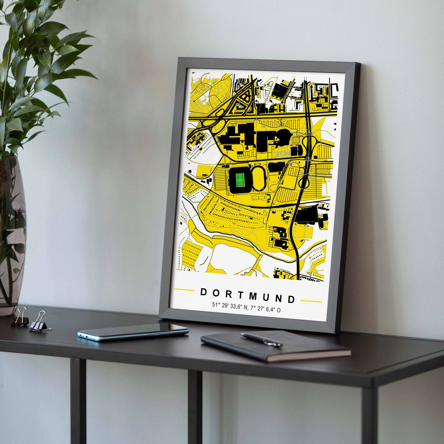 Stadion Poster Dortmund, Fußball Karte, Fußball Poster Map