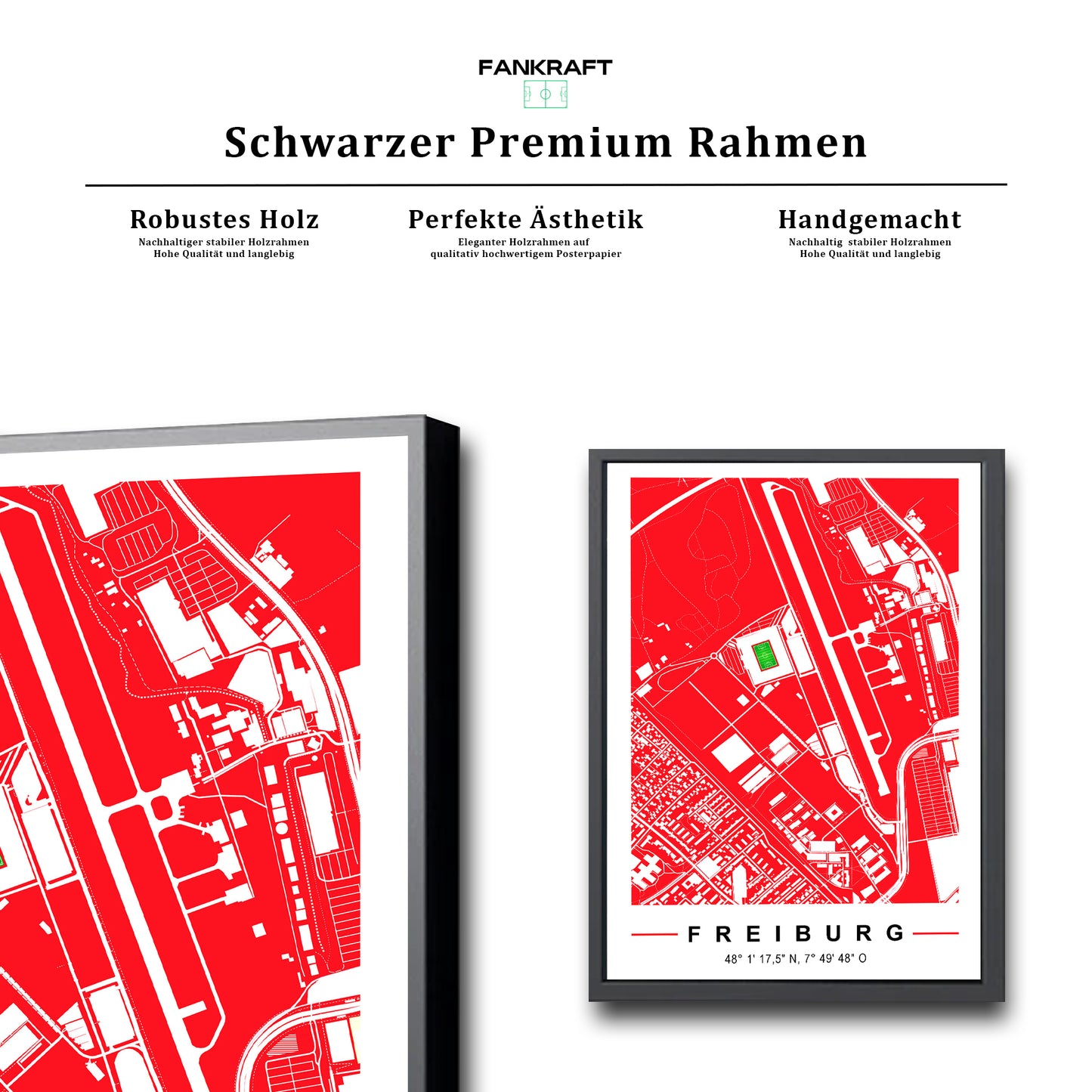 Stadion Poster Freiburg, Fußball Karte, Fußball Poster Map