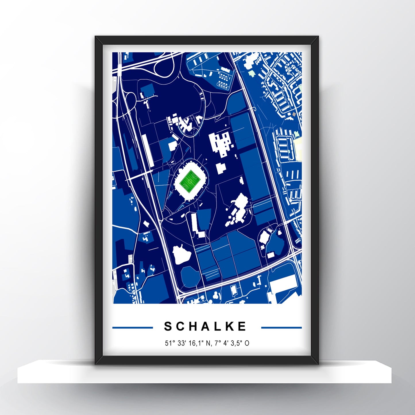 Stadion Poster Schalke, Fußball Karte, Fußball Poster Map