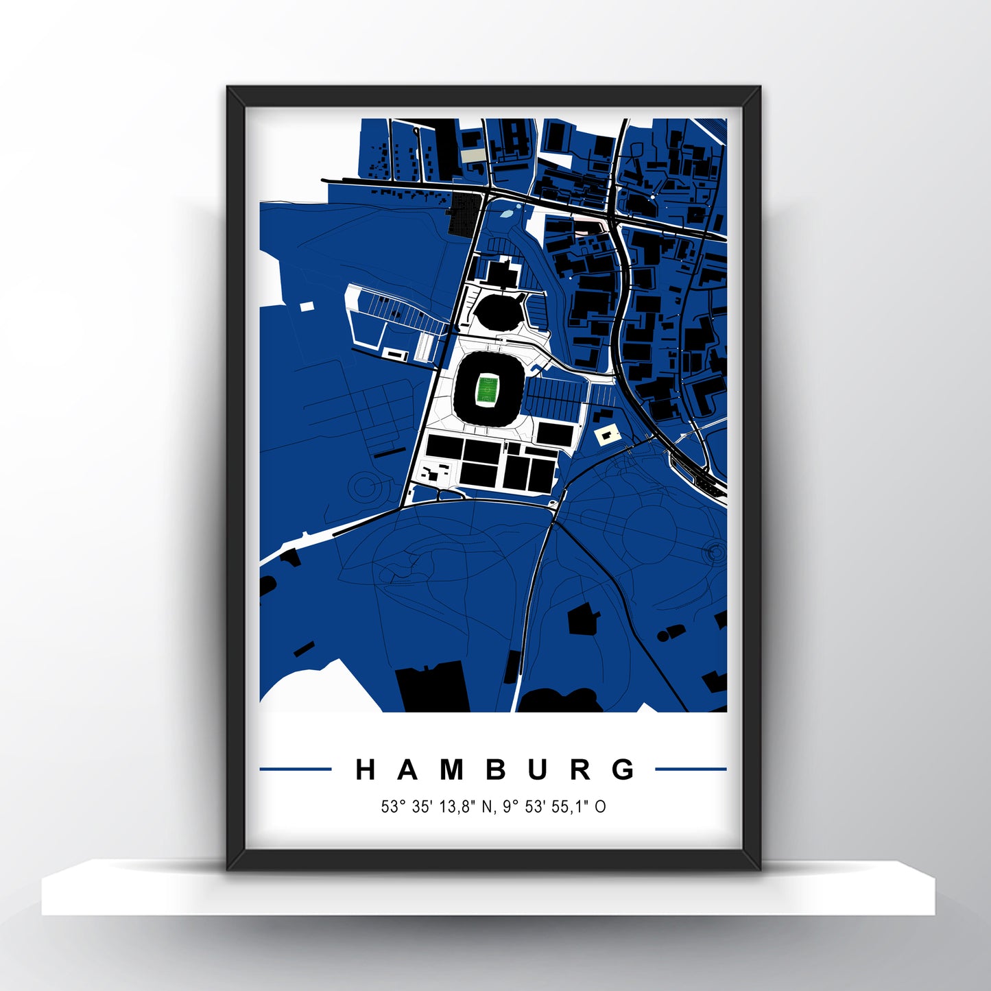 Stadion Poster Hamburg, Fußball Karte, Fußball Poster Map