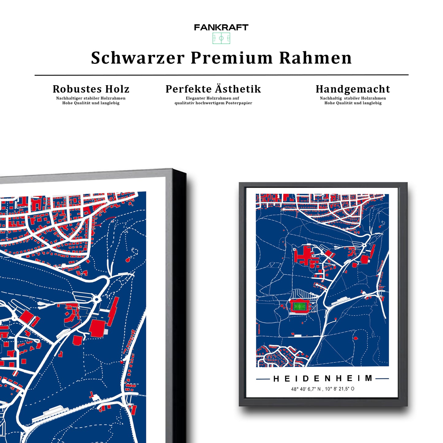Stadion Poster Heidenheim, Fußball Karte, Fußball Poster Map