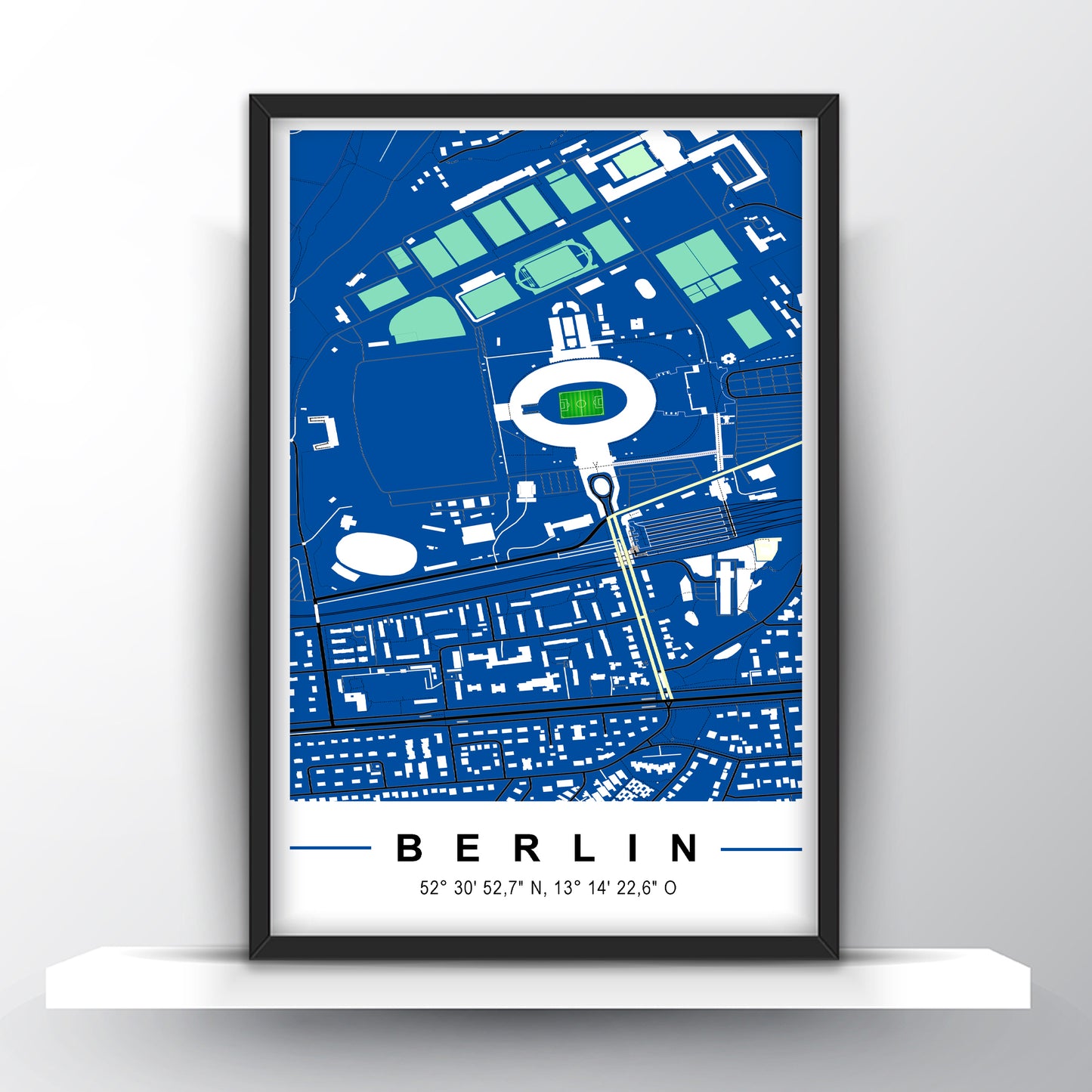 Stadion Poster Berlin, Fußball Karte, Fußball Poster Map