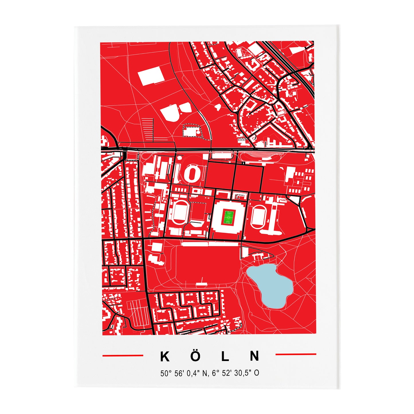 Stadion Acryltafel Köln, Fußball Karte, Fußball Acrylglas Map