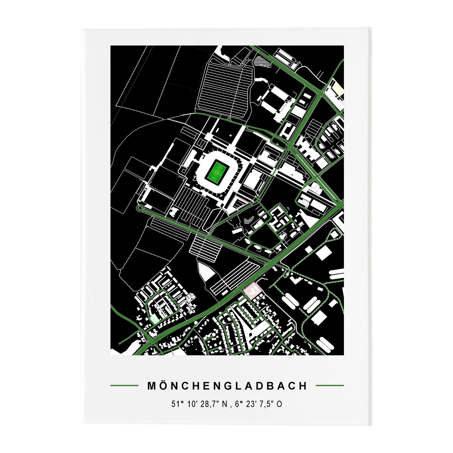 Stadion Acryltafel Mönchengladbach, Fußball Karte, Fußball Acrylglas Map