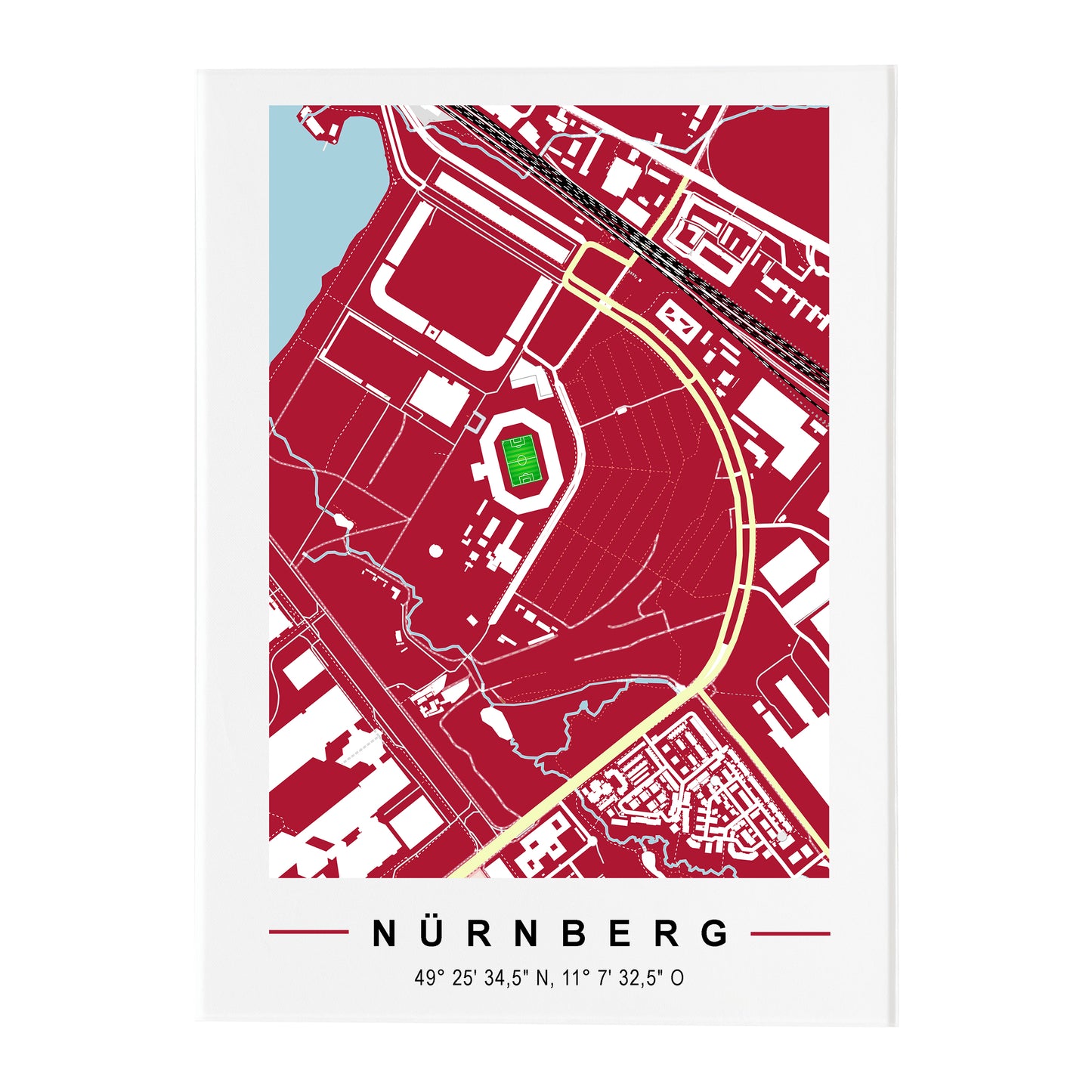 Stadion Acryltafel Nürnberg, Fußball Karte, Fußball Acrylglas Map