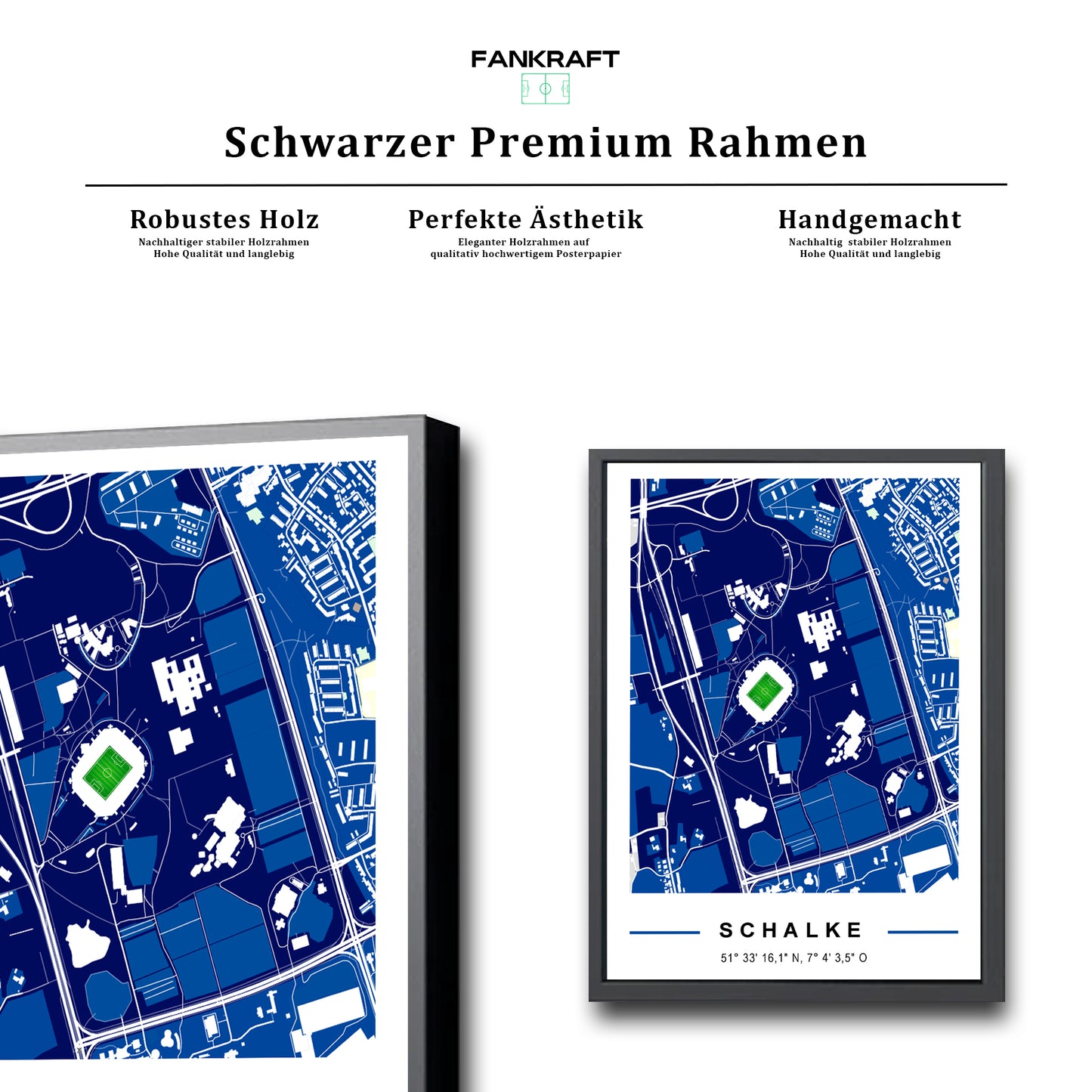 Stadion Poster Schalke, Fußball Karte, Fußball Poster Map