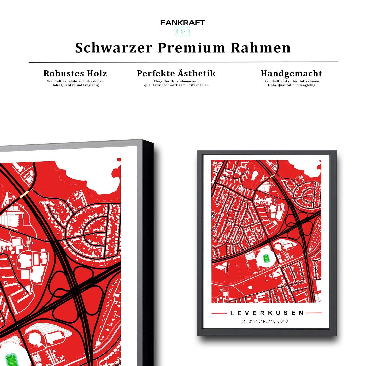 Stadion Poster Leverkusen, Fußball Karte, Fußball Poster Map