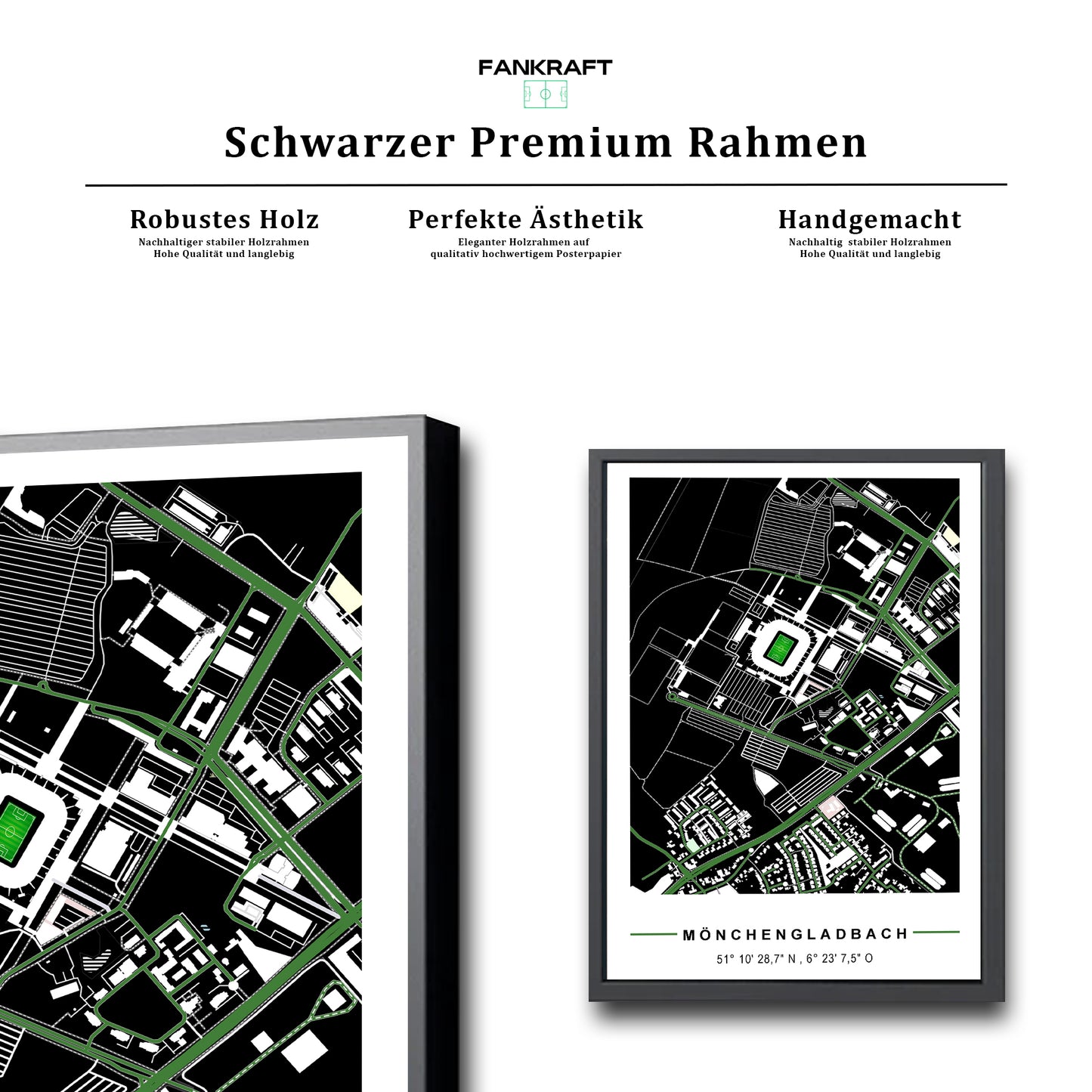 Stadion Poster Mönchengladbach, Fußball Karte, Fußball Poster Map