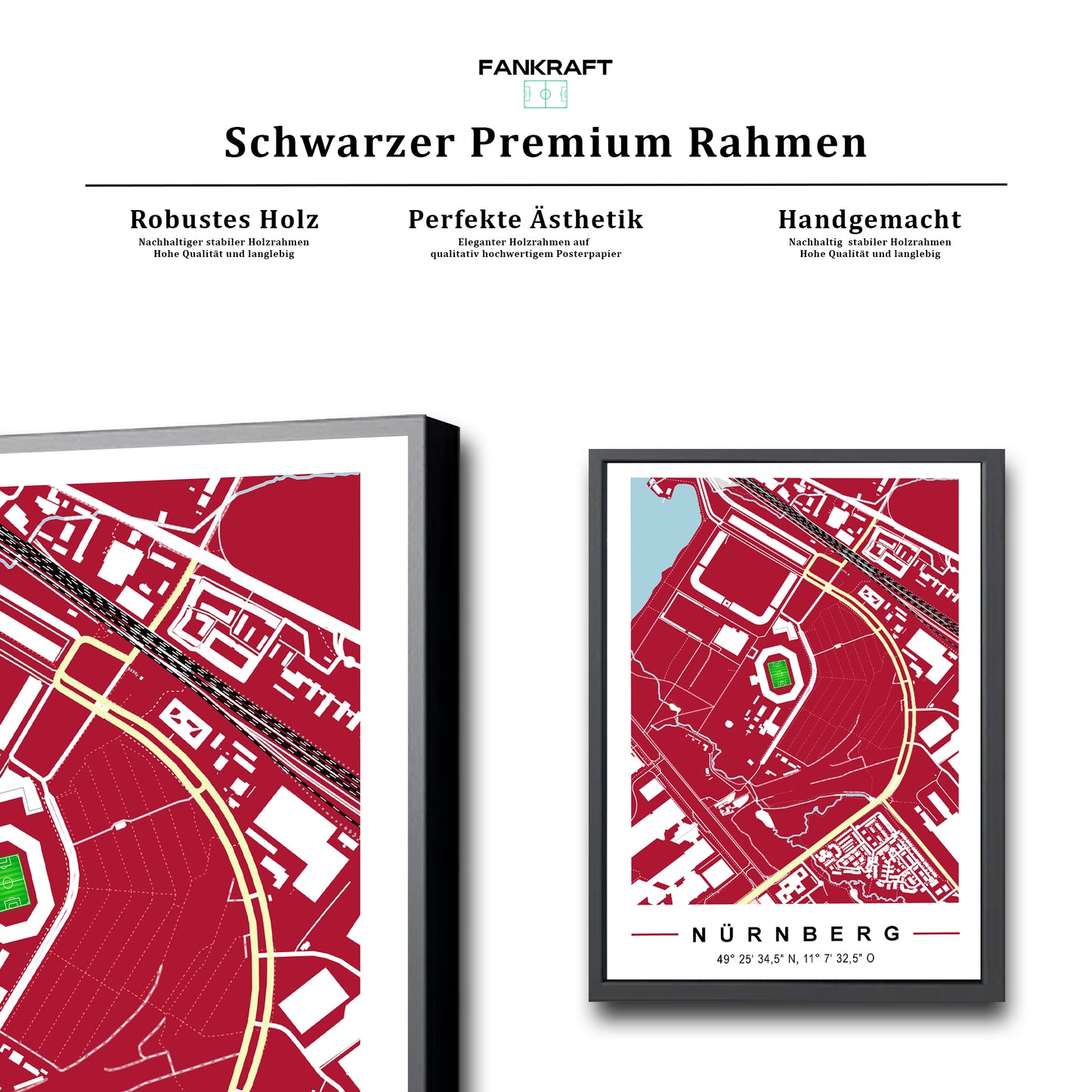 Stadion Poster Nürnberg, Fußball Karte, Fußball Poster Map