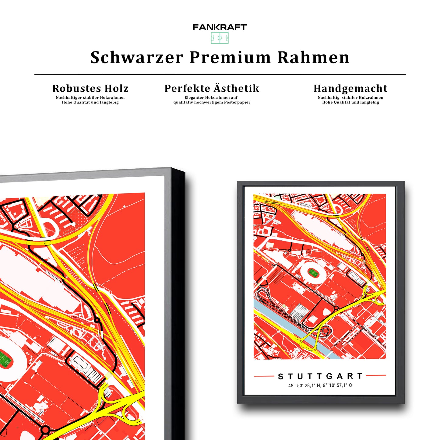 Stadion Poster Stuttgart, Fußball Karte, Fußball Poster Map
