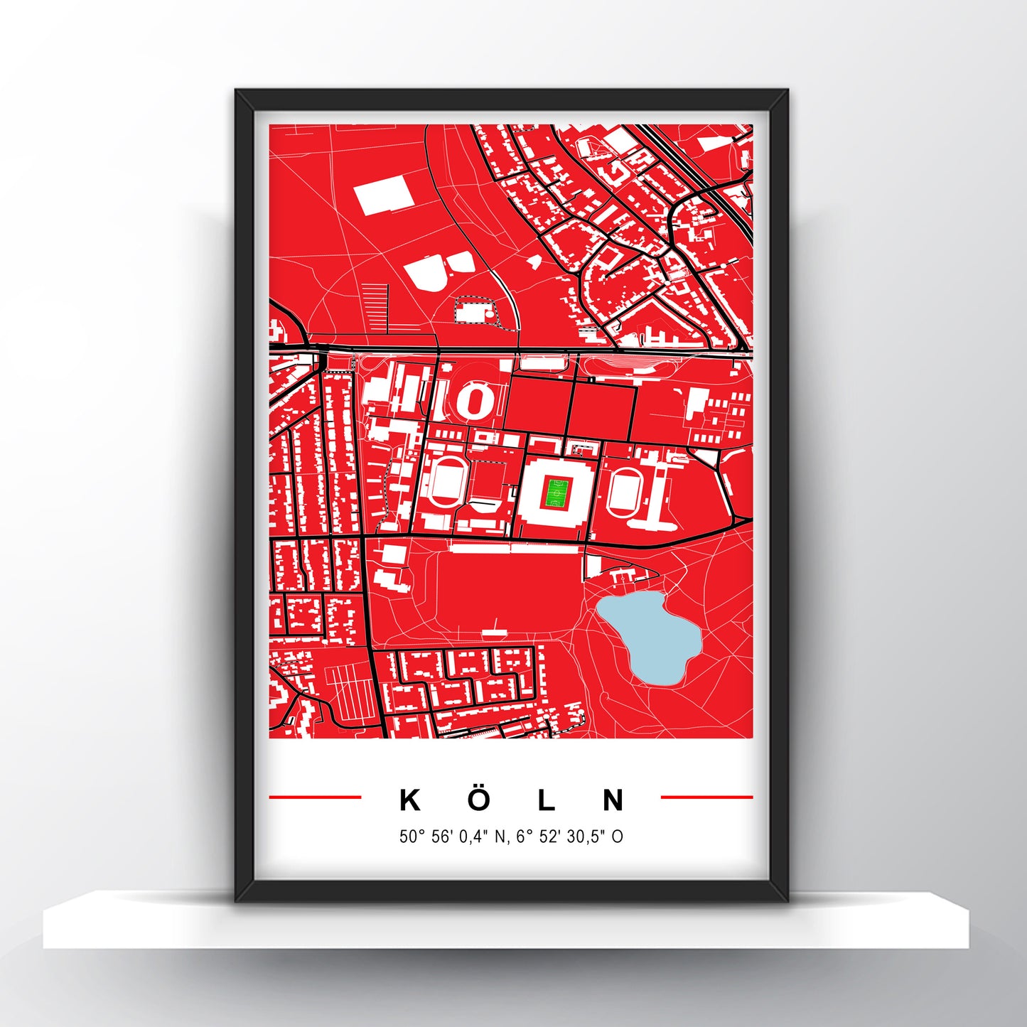 Stadion Poster Köln, Fußball Karte, Fußball Poster Map