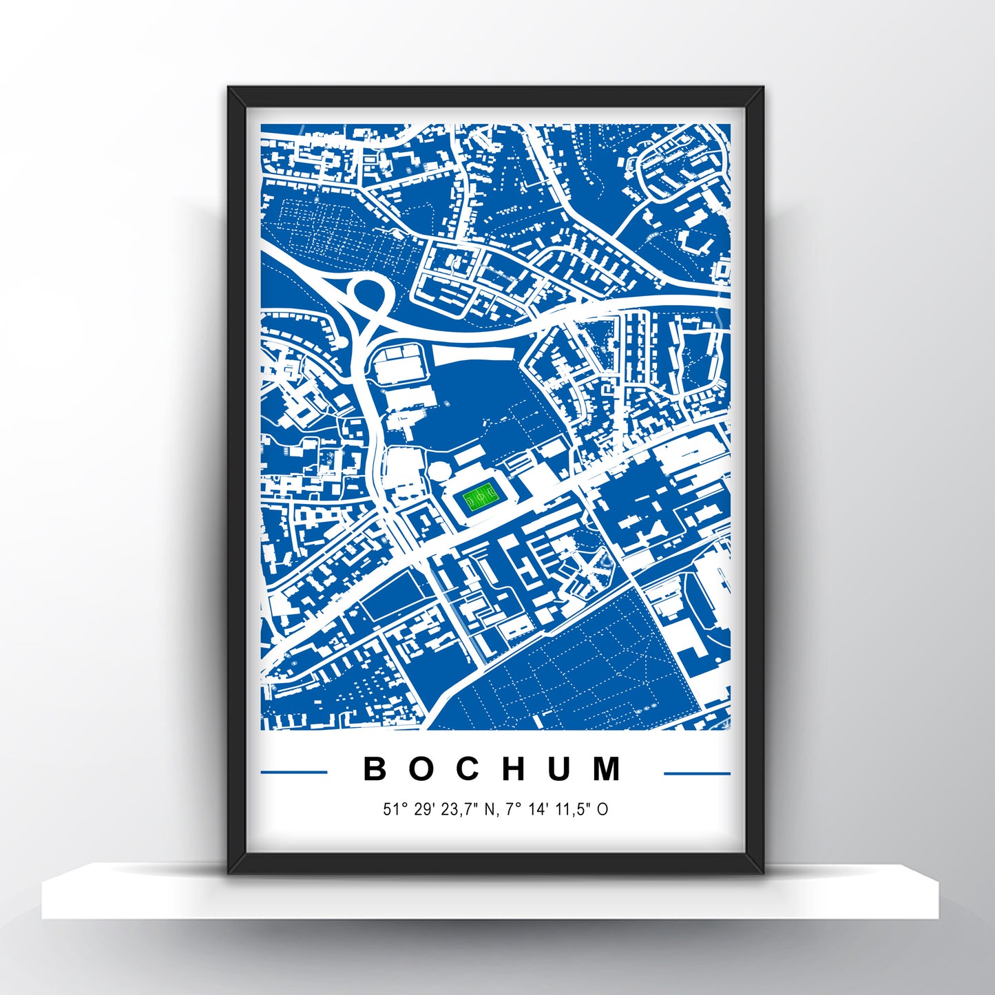 Stadion Poster Bochum, Fußball Karte, Fußball Poster Map
