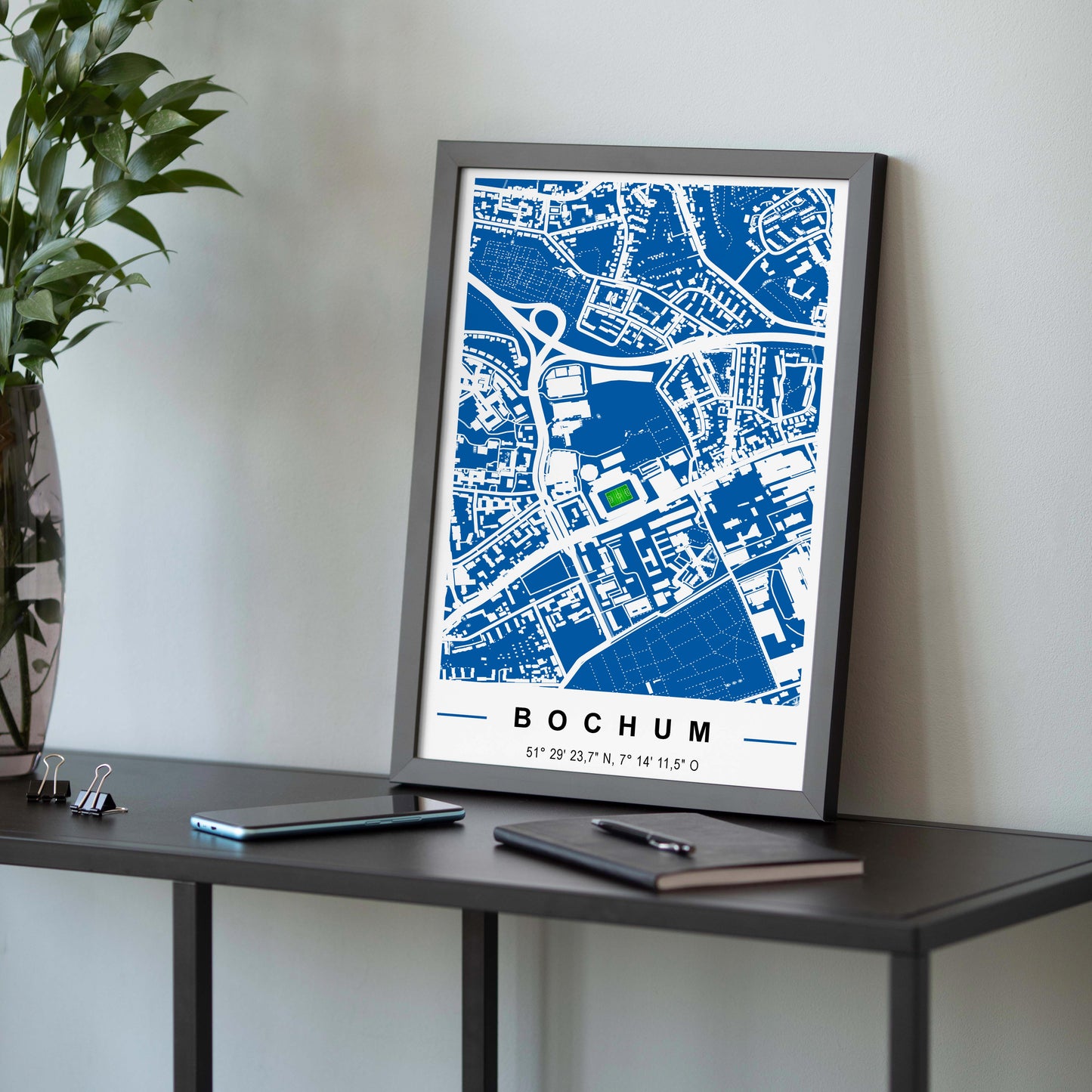 Stadion Poster Bochum, Fußball Karte, Fußball Poster Map
