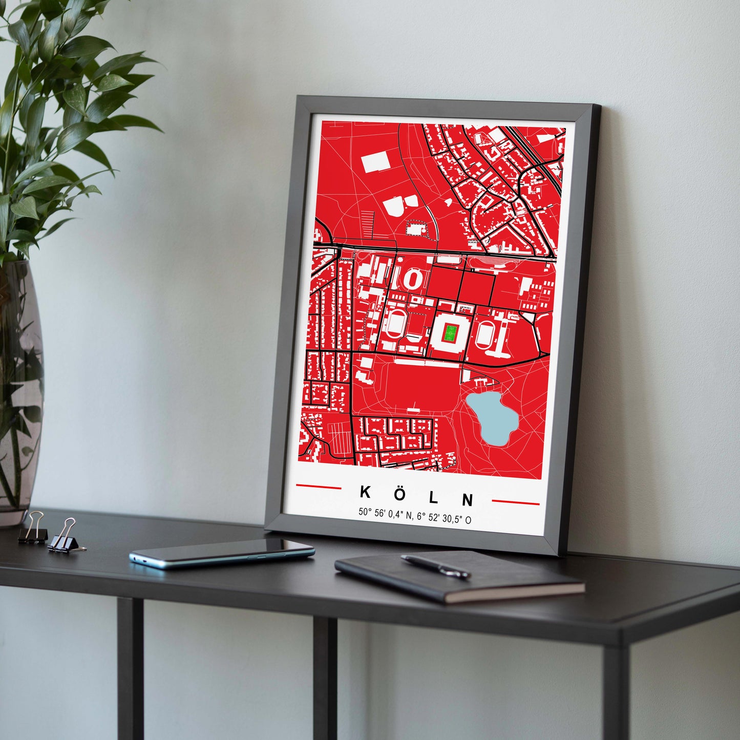 Stadion Poster Köln, Fußball Karte, Fußball Poster Map