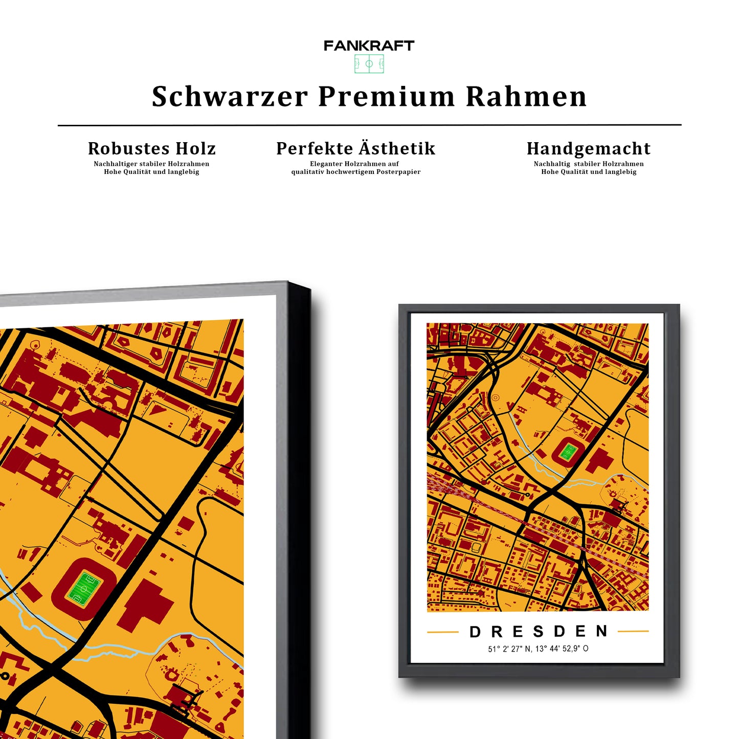 Stadion Poster Dresden, Fußball Karte, Fußball Poster Map