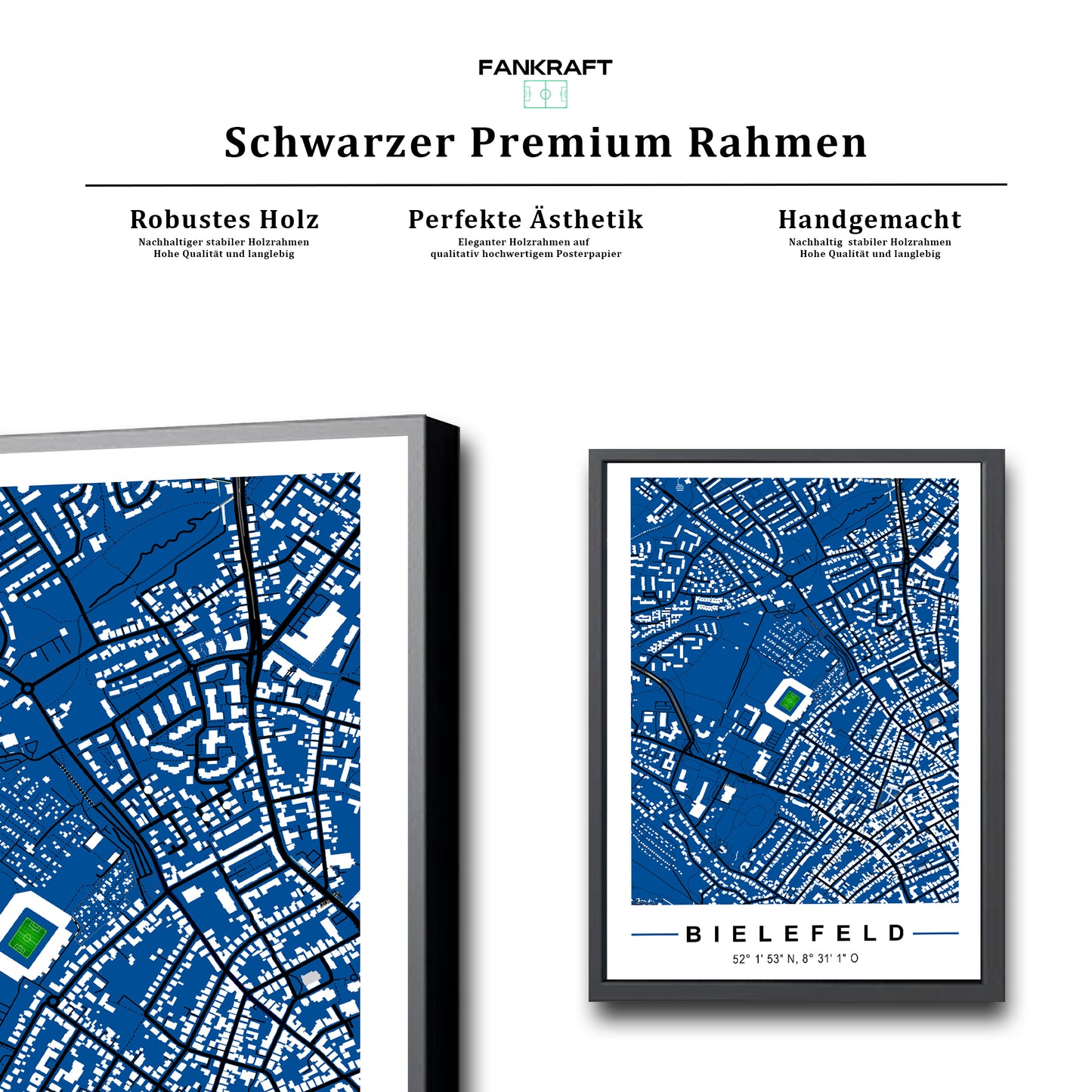 Stadion Poster Bielefeld, Fußball Karte, Fußball Poster Map
