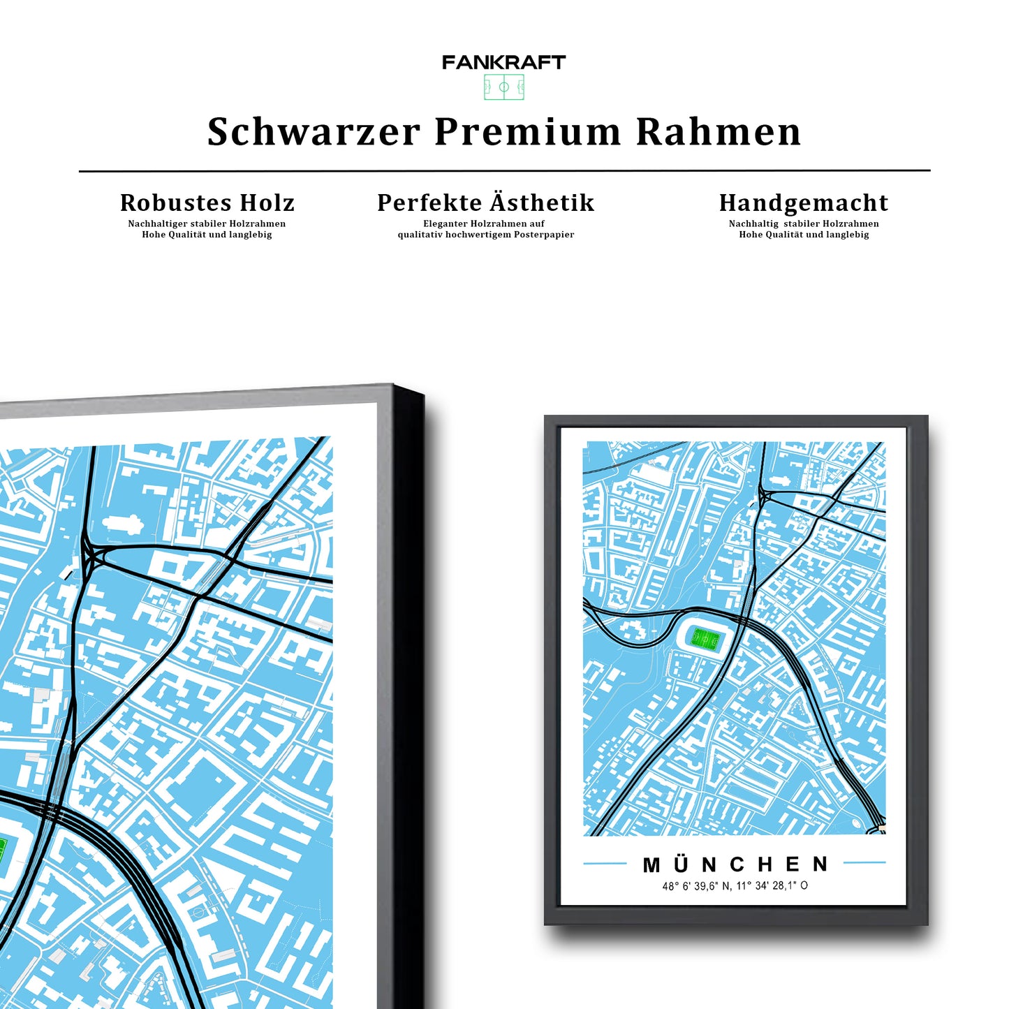 Stadion Poster München, Fußball Karte, Fußball Poster Map