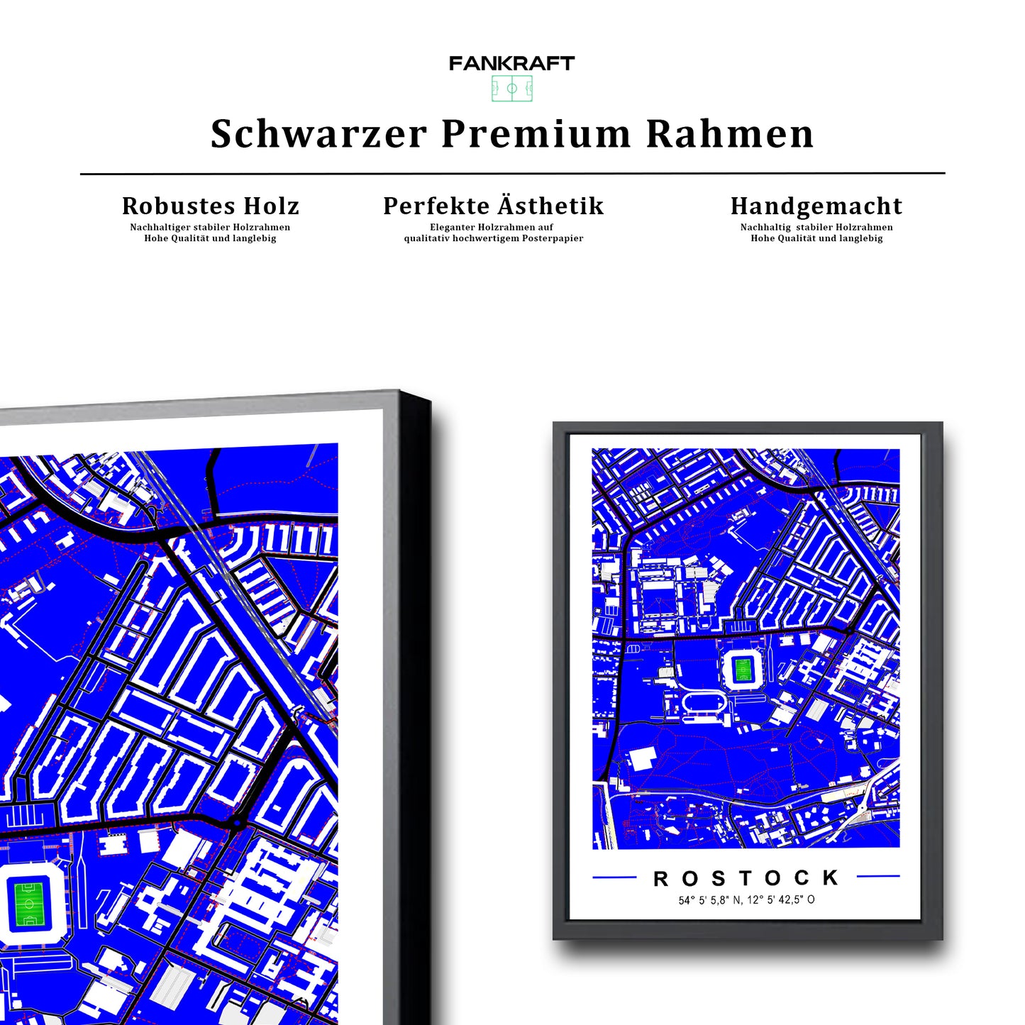 Stadion Poster Rostock, Fußball Karte, Fußball Poster Map