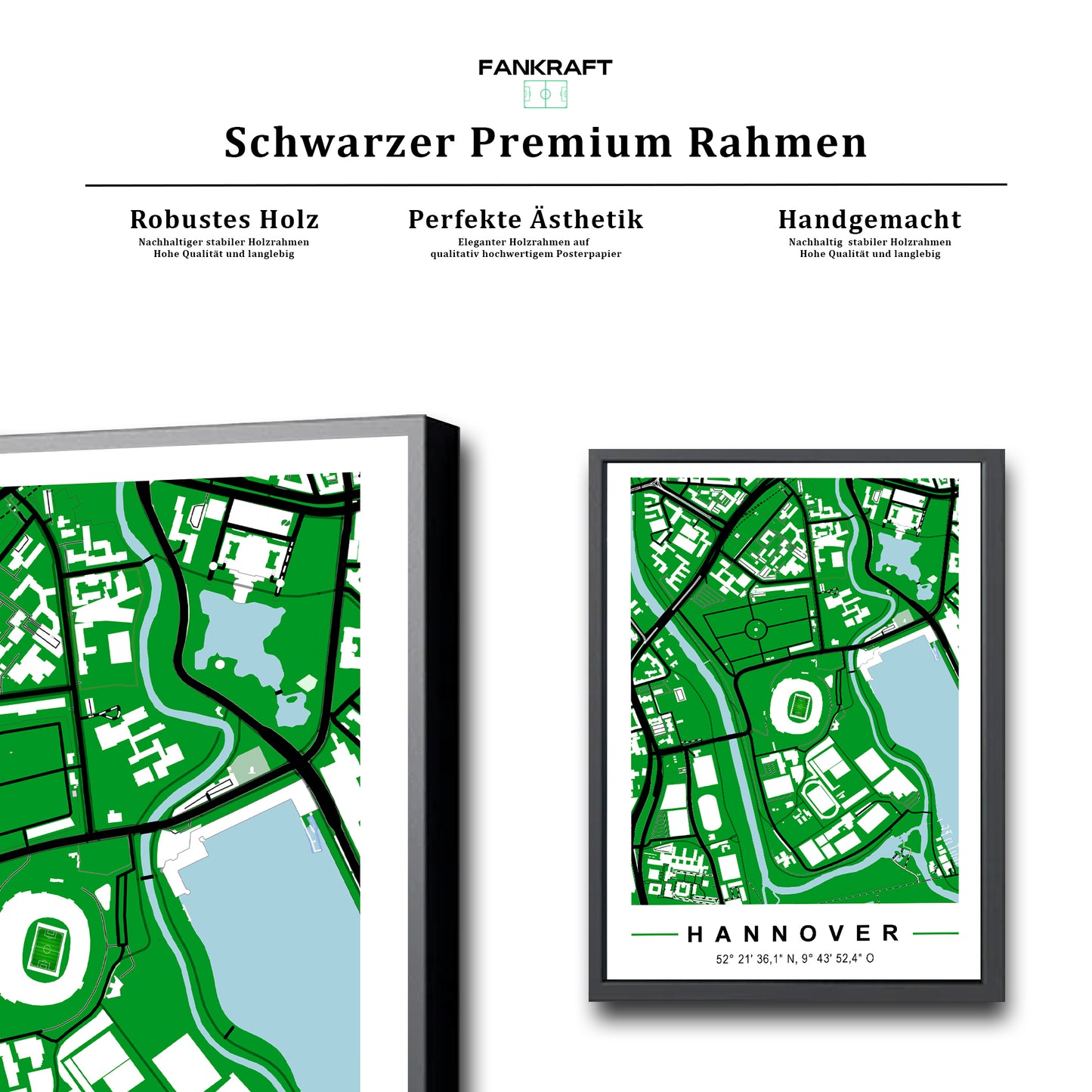 Stadion Poster Hannover, Fußball Karte, Fußball Poster Map